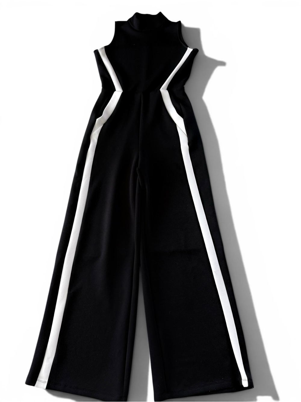 SPANX AirEssentials Stripe Jumpsuit Medium TALL Black White - Picture 2 of 11